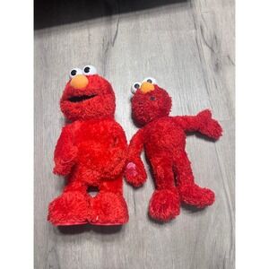 Vintage Elmo Plush x2 Tickle Me Elmo & Kissing Elmo Fisher-Price Sesame Street